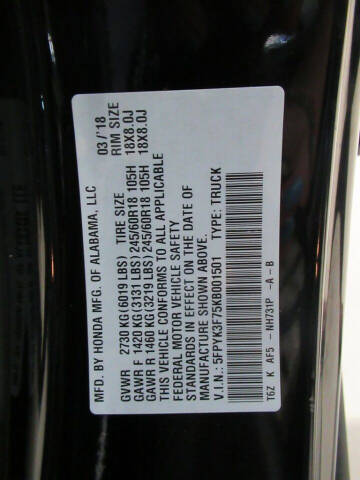 2019 Honda Ridgeline RTL-E