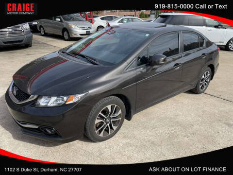 2013 Honda Civic for sale at CRAIGE MOTOR CO in Durham NC