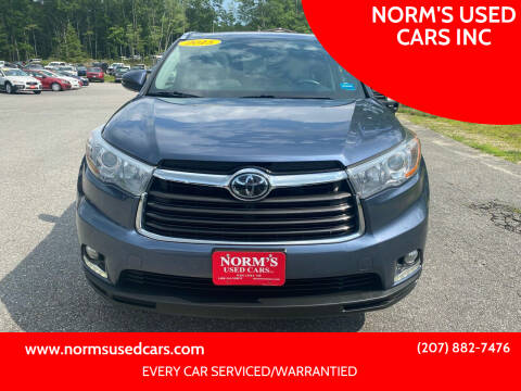 2015 Toyota Highlander for sale at NORM'S USED CARS INC in Wiscasset ME