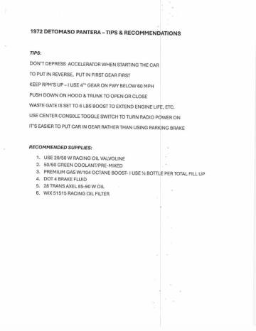 1972 De Tomaso Pantera