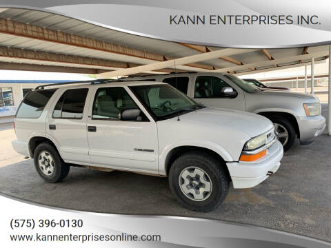 2002 Chevrolet Blazer for sale at Kann Enterprises Inc. in Lovington NM