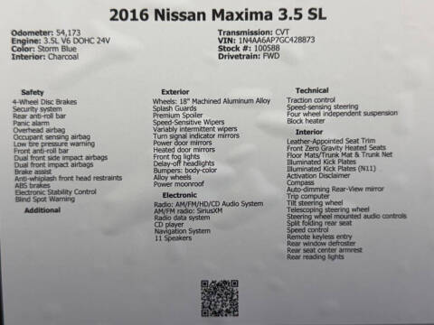2016 Nissan Maxima 3.5 SL