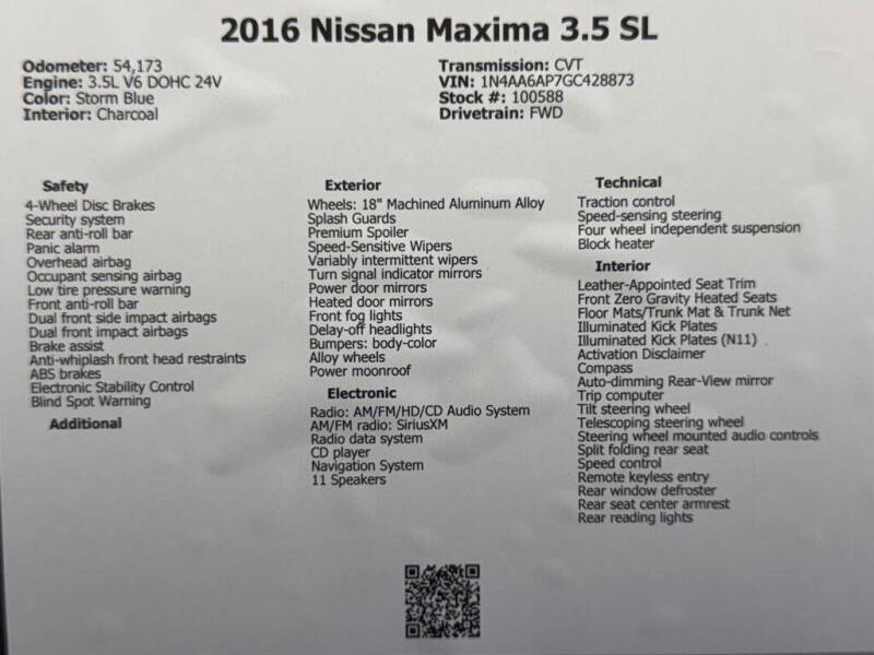 2016 Nissan Maxima 3.5 SL