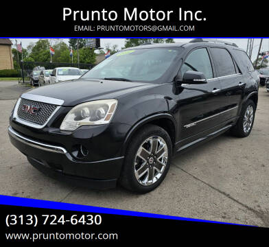 2012 GMC Acadia for sale at Prunto Motor Inc. in Dearborn MI