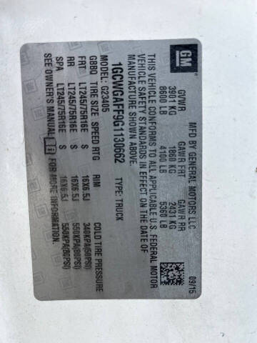 2016 Chevrolet Express 2500