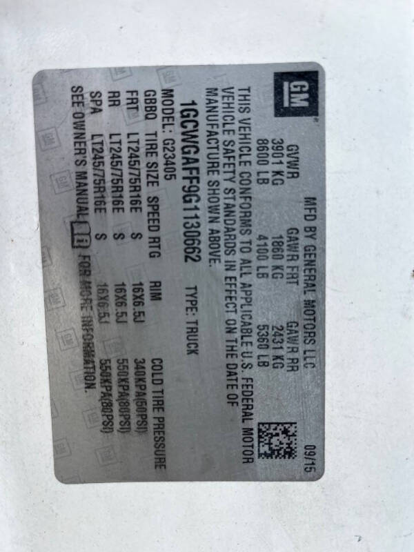 2016 Chevrolet Express 2500