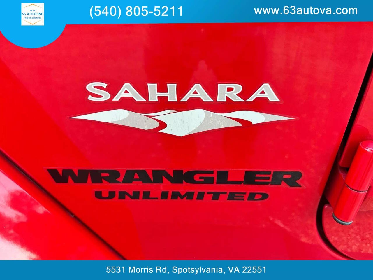 2015 Jeep Wrangler Unlimited for sale at 63 Auto Inc in Spotsylvania, VA