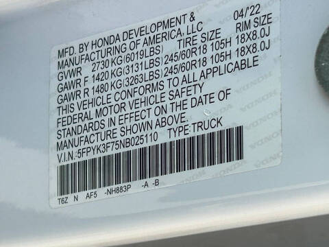 2022 Honda Ridgeline RTL-E