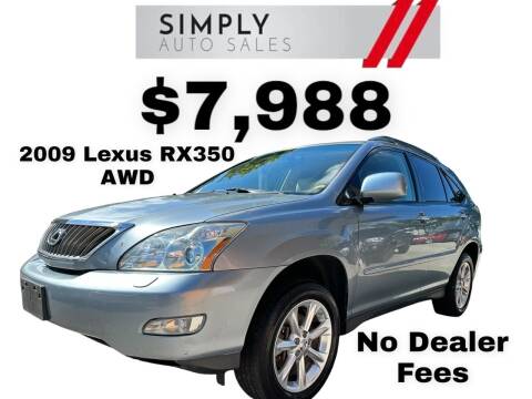 2009 Lexus RX 350 for sale at Simply Auto Sales in Palm Beach Gardens FL