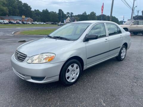 2003 Toyota Corolla for sale at CVC AUTO SALES in Durham NC