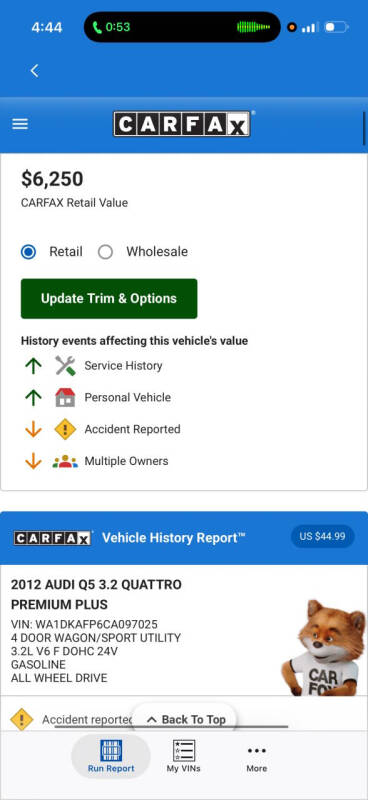 2012 Audi Q5 3.2 quattro Premium Plus