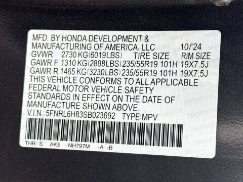 2025 Honda Odyssey Touring