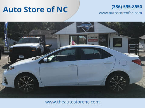 2017 Toyota Corolla for sale at Auto Store of NC in Walkertown NC