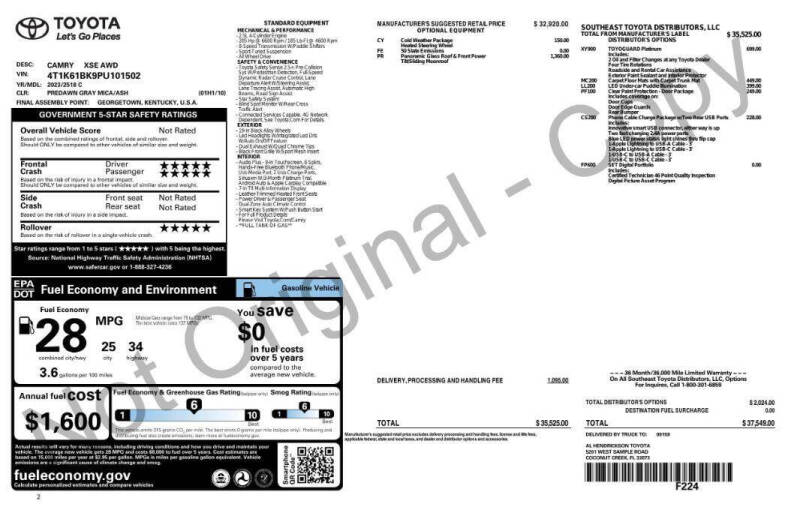 2023 Toyota Camry XSE