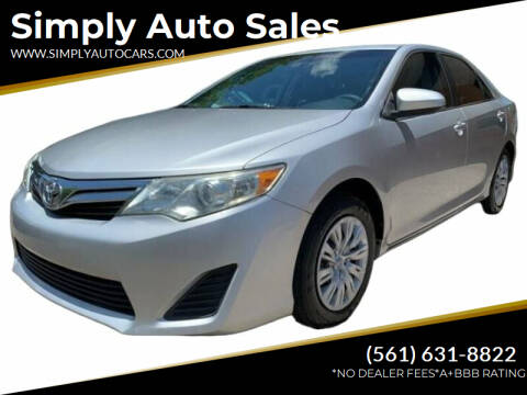 2012 Toyota Camry for sale at Simply Auto Sales in Palm Beach Gardens FL
