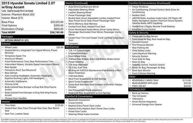 2015 Hyundai Sonata Limited 2.0T