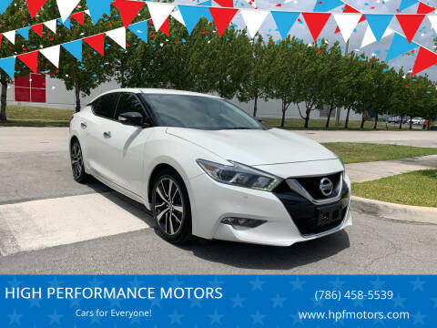 2018 Nissan Maxima for sale at HIGH PERFORMANCE MOTORS in Hollywood FL