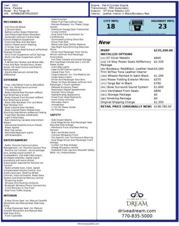 2021 Porsche 911 Targa 4S