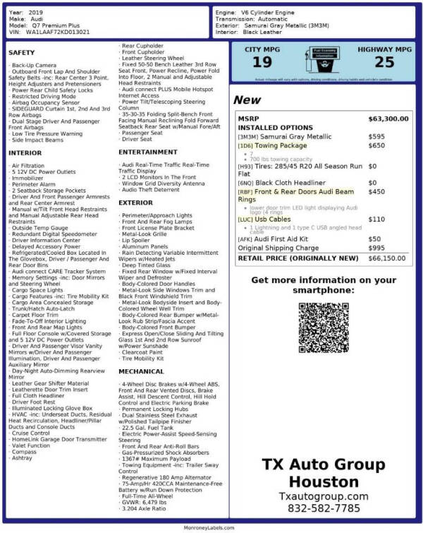 2019 Audi Q7 quattro Premium Plus 55 TFSI