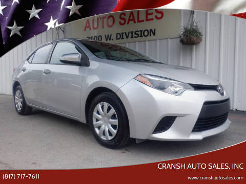 2015 Toyota Corolla for sale at CRANSH AUTO SALES, INC in Arlington TX