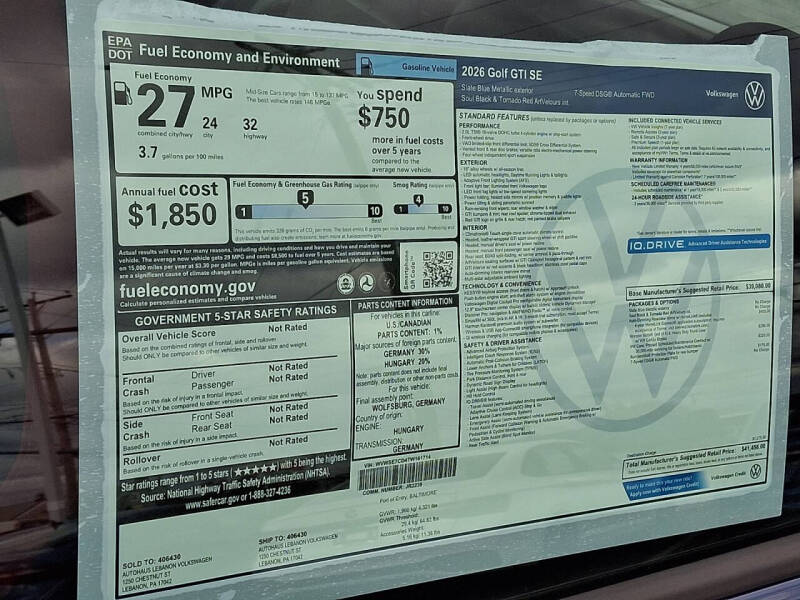 2026 Volkswagen Golf GTI SE