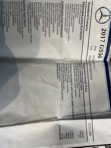 2017 Mercedes-Benz G-Class G 550