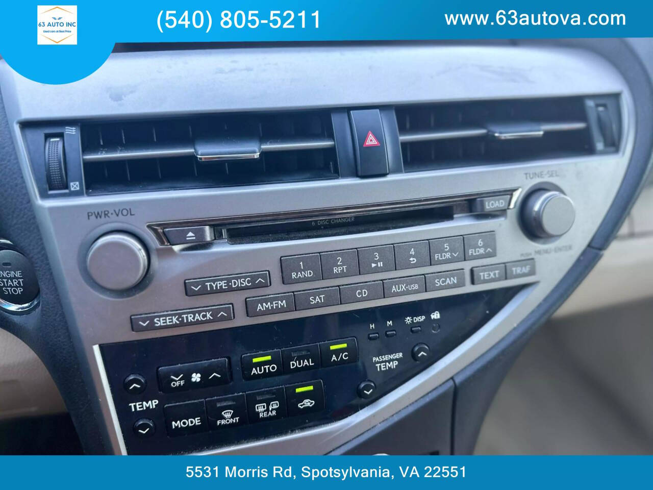 2010 Lexus RX 350 for sale at 63 Auto Inc in Spotsylvania, VA