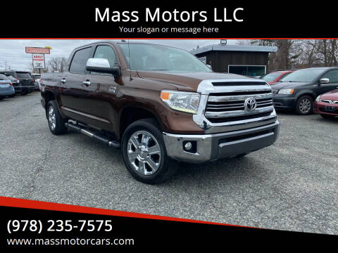 2016 Toyota Tundra for sale at Mass Motors LLC in Worcester MA