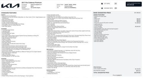 2017 Kia Cadenza Premium