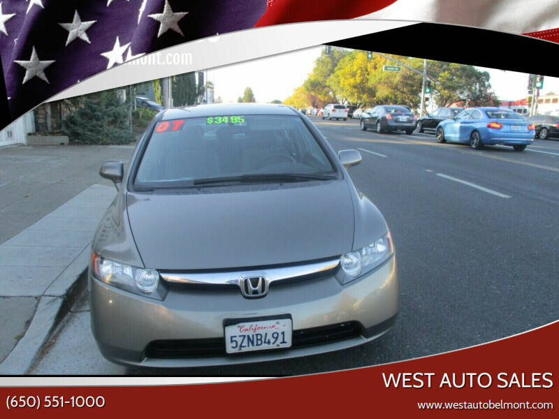 2007 Honda Civic for sale at West Auto Sales in Belmont CA