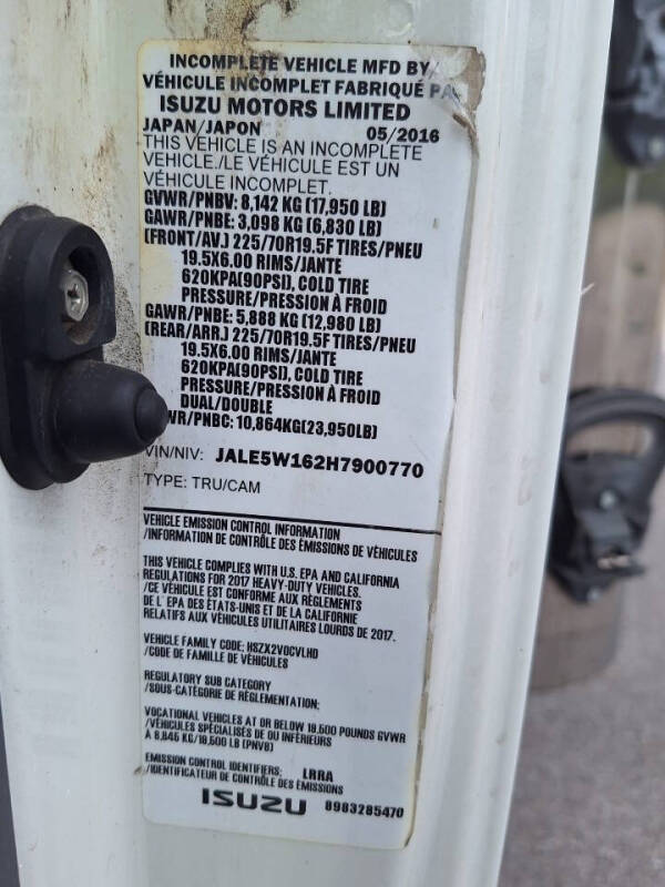 2017 Isuzu NQR