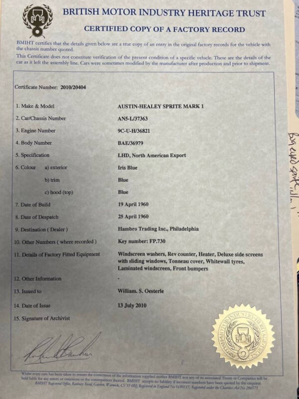 1959 Austin-Healey SPRITE