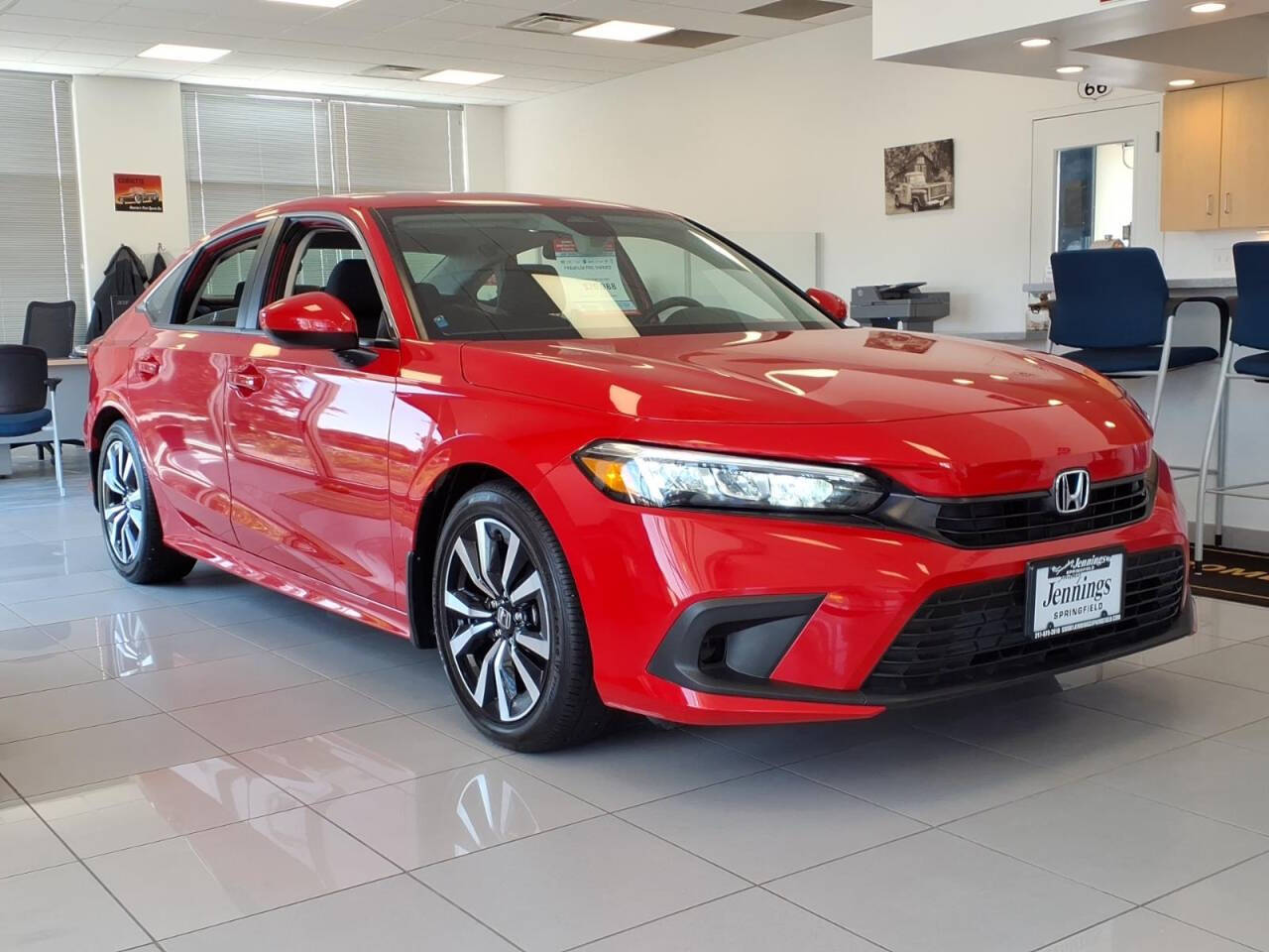 Red 2023 Honda Civic Sedan Front-Wheel Drive Continuously Variable Transmission