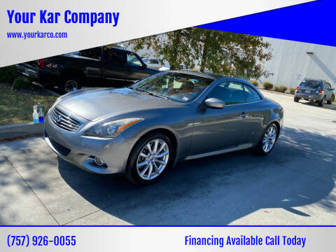 2013 Infiniti G37 Convertible for sale at Your Kar Company in Norfolk VA