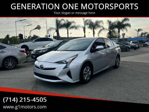 2018 Toyota Prius for sale at GENERATION ONE MOTORSPORTS in La Habra CA