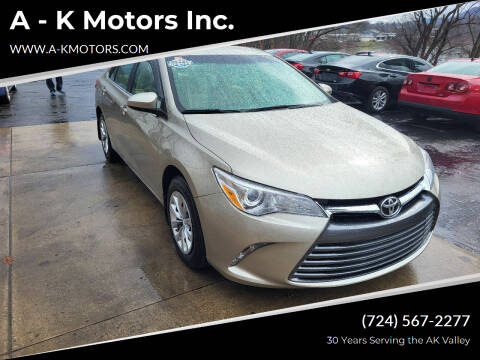 2015 Toyota Camry for sale at A - K Motors Inc. in Vandergrift PA
