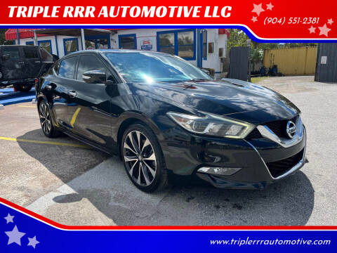 2016 Nissan Maxima for sale at TRIPLE RRR AUTOMOTIVE LLC in Jacksonville FL