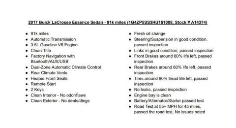 2017 Buick LaCrosse Essence
