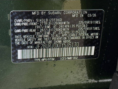 2026 Subaru Outback Touring XT