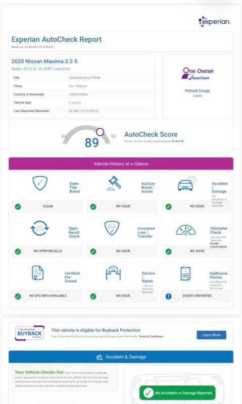 2020 Nissan Maxima 3.5 S