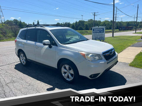 2014 Subaru Forester for sale at SIMPSON MOTORS in Youngstown OH