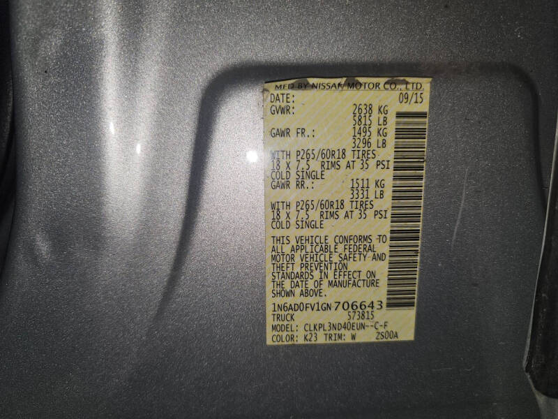 2016 Nissan Frontier