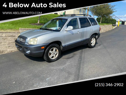 2003 Hyundai Santa Fe for sale at 4 Below Auto Sales in Willow Grove PA