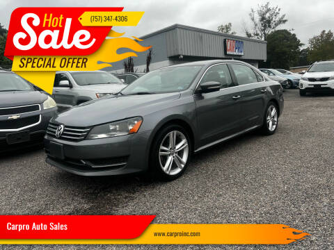 2014 Volkswagen Passat for sale at Carpro Auto Sales in Chesapeake VA