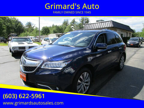 2015 Acura MDX for sale at Grimard's Auto in Hooksett NH