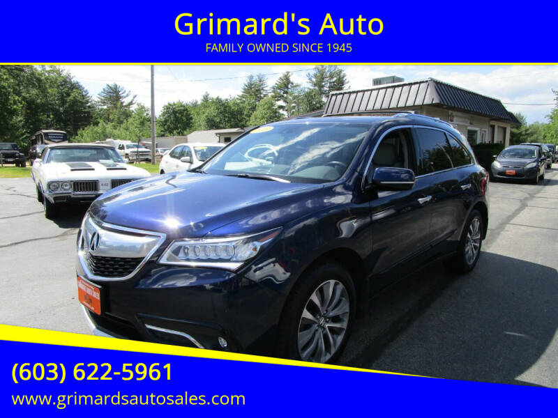 2015 Acura MDX for sale at Grimard's Auto in Hooksett NH