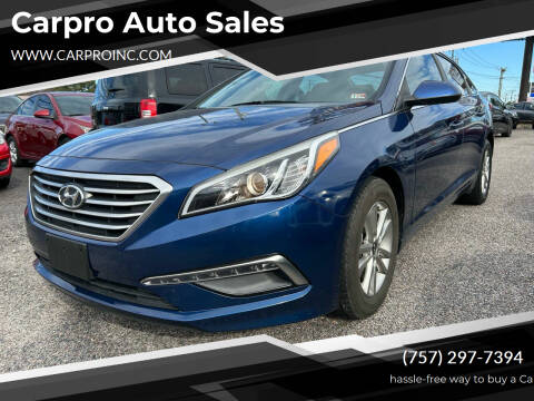 2015 Hyundai Sonata for sale at Carpro Auto Sales in Chesapeake VA