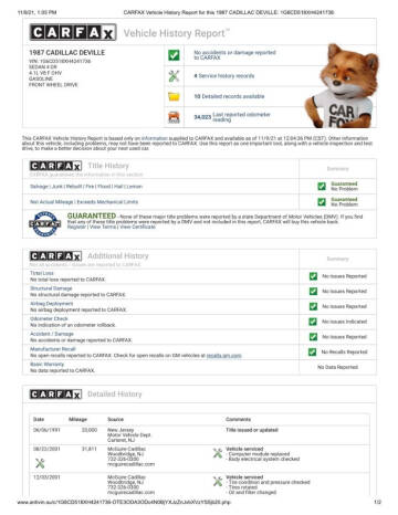 1987 Cadillac DeVille