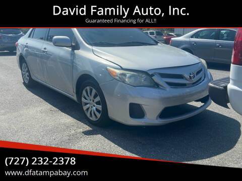 2012 Toyota Corolla for sale at David Family Auto, Inc. in New Port Richey FL