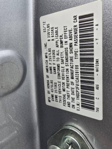 2012 Honda Accord EX-L V6 w/Navi